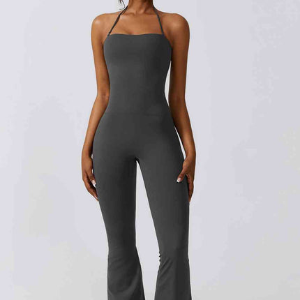 Halter Neck Flare Sport Jumpsuit