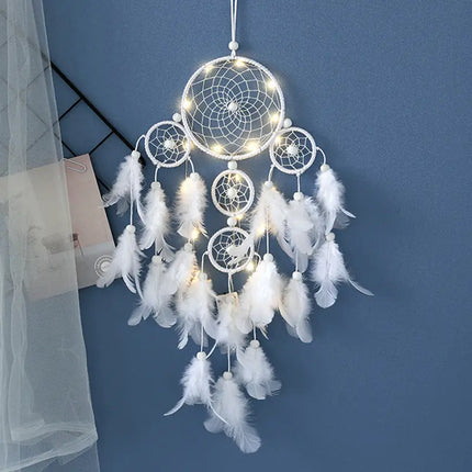 2023 New Dream catchers Retro 5 Ring Dream Catchers Home Decoration Indians Natural Stone Tree of Life Dreamcatcher Wall Hanging
