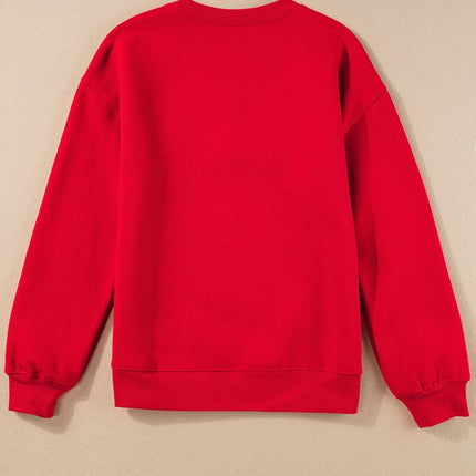 Valentine’s Day XOXO Round Neck Drop Shoulder Sweatshirt