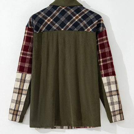 Plaid Button Up Long Sleeve Jacket