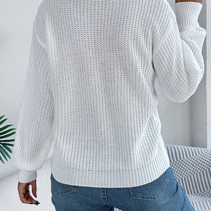 Cutout V-Neck Long Sleeve Sweater