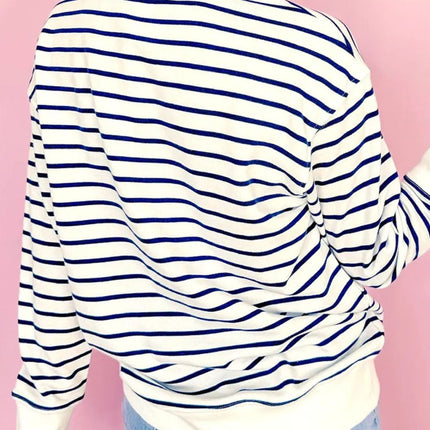 FIRECRACKER Striped Long Sleeve Sweatshirt