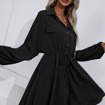 Ivy Lane Collared Tie Waist Button Up Shirt Dress