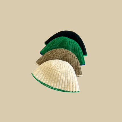 Contrast Trim Woven Hat