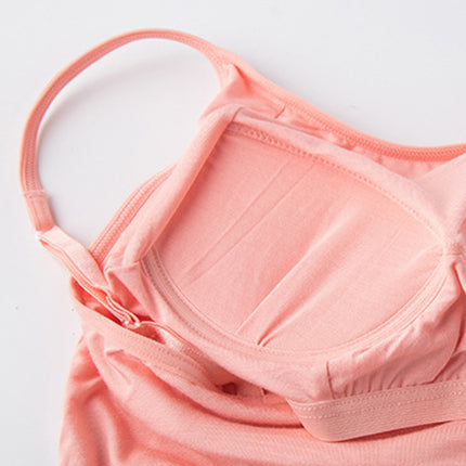 Round Neck Spaghetti Strap Cami Dress with Bra