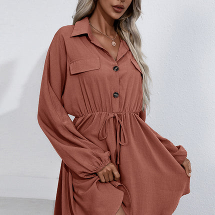 Ivy Lane Collared Tie Waist Button Up Shirt Dress