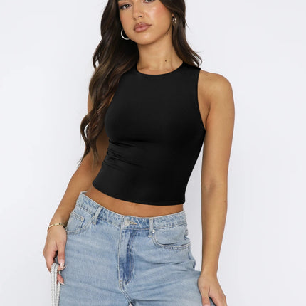 Round Neck Cropped Tank