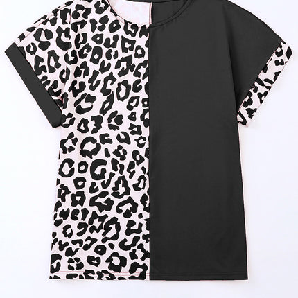 Plus Size Leopard Round Neck T-Shirt