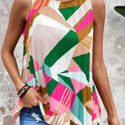 Color Block Round Neck Tank