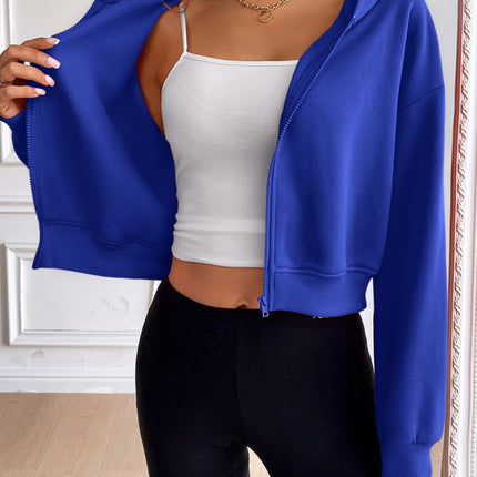 Ivy Lane Zip Up Dropped Shoulder Hooded Jacket