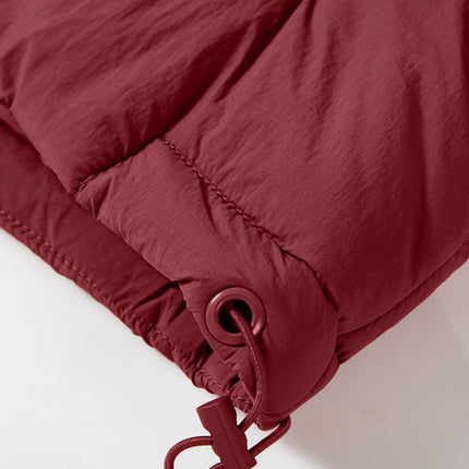 Drawstring Zip Up Hooded Vest Coat