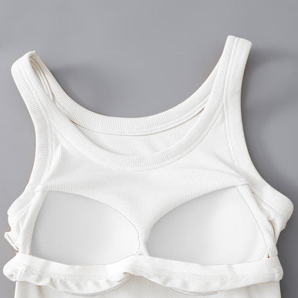 Round Neck Tank with Bra - Vickie Lynn's