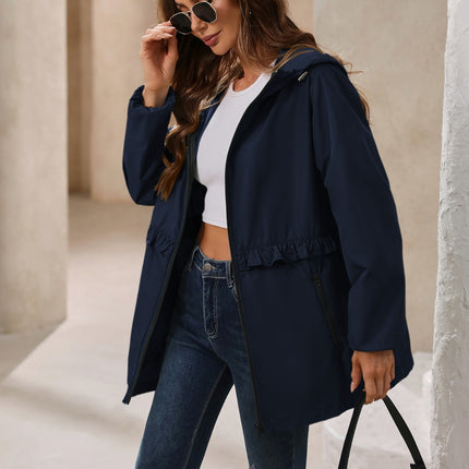 Outdoor Waterproof Long Sleeve Hooded Windbreaker