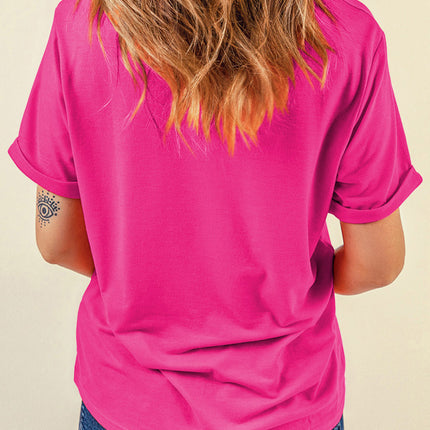 Sequin Bow Round Neck Short Sleeve T-Shirt