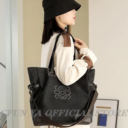 CFUN YA Trend Canvas Tote Bags For Women Female Shoulder Bag Messenger Pack Large Top Handle Bag Handbags Mummy Bolsa Feminina - Vickie Lynn's