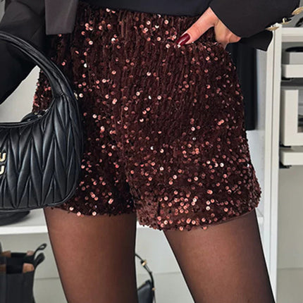 Sequin Mid Rise Shorts