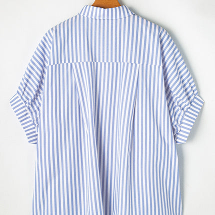 Striped Collared Neck Half Sleeve Shirt