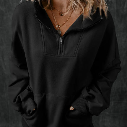 Half Zip Long Sleeve Sweatshirt - Vickie Lynn's
