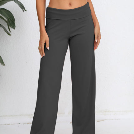 Elastic Waist Wide Leg Pants