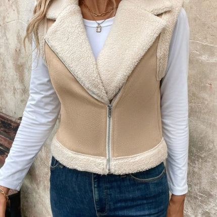 Zip Up Sherpa Vest Coat