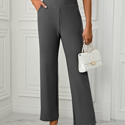 High Waist Straight Leg Pants