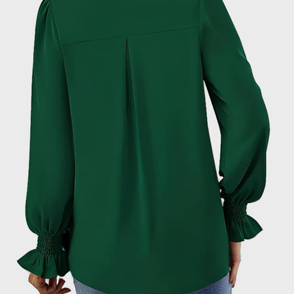 V-Neck Flounce Sleeve Top