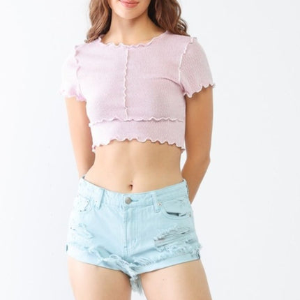 Tasha Apparel Distressed Ripped Denim Shorts