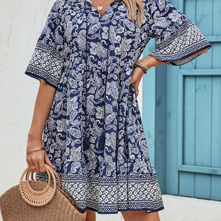 Honey Tied Printed Half Sleeve Dress