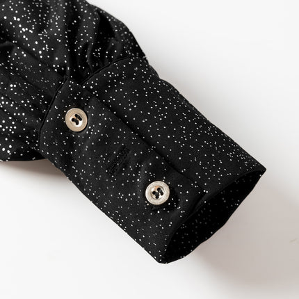 Glitter Surplice Long Sleeve Blouse