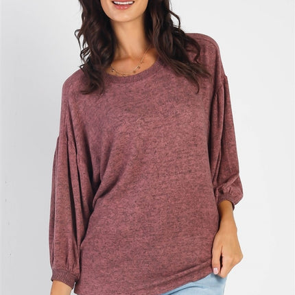 Cherish Apparel Drop Shoulder Puff Sleeve Top