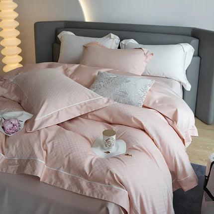 New 1000TC Egyptian Cotton Bedding Sets Luxury Jacquard Duvet Cover Flat sheet Pillowcase