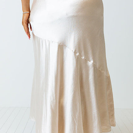 Plus Size Slit Ruffled Skirt