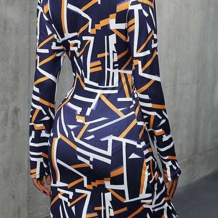 Geometric Surplice Long Sleeve T-Shirt