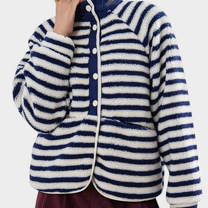 Pocketed Half Snap Sherpa Jacket