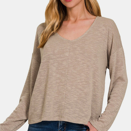 Zenana Dropped Shoulder Long Sleeve T-Shirt