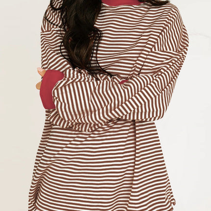 Contrast Striped Long Sleeve Sweatshirt