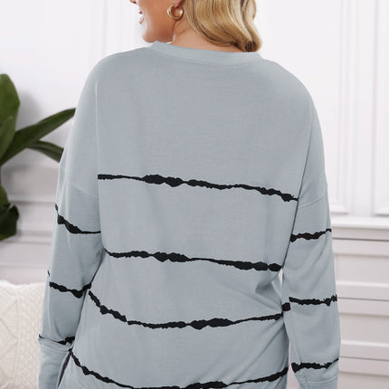 Plus Size Round Neck Dropped Shoulder Sweatshirt