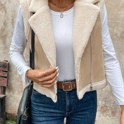 Zip Up Sherpa Vest Coat