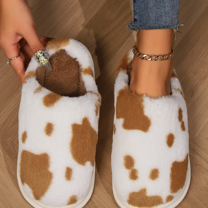 Animal Print Faux Fur Slippers