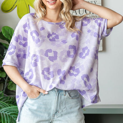 HOPELY Print Waffle Oversized T-Shirt
