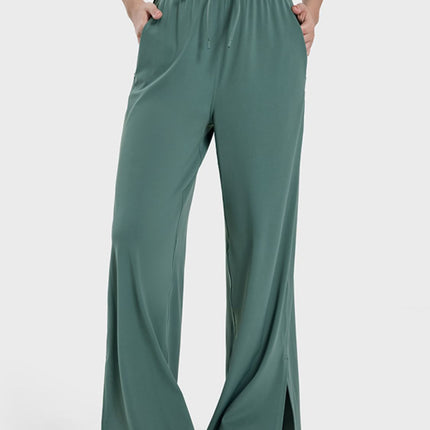 Slit Wide Leg Active Pants