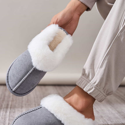 Faux Fur Round Toe Slippers