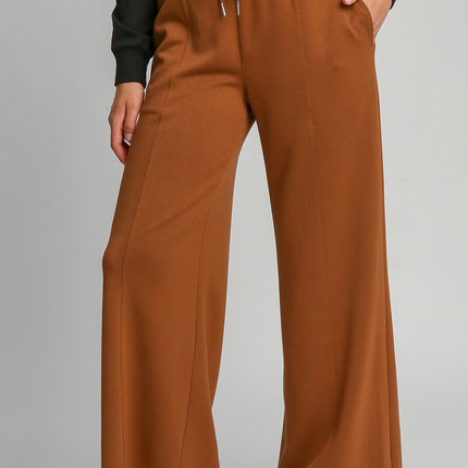 Umgee Drawstring Wide Leg Pants with Pockets