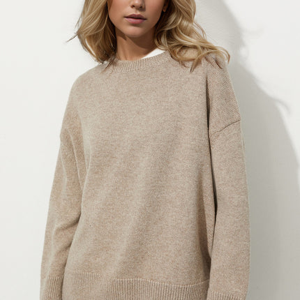 Basic Bae Round Neck Dropped Shoulder Long Sleeve Sweater