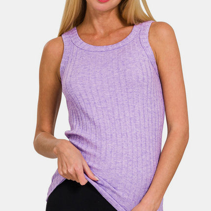 Zenana Ribbed Round Neck Tank