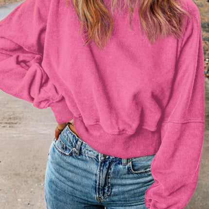 Cutout Round Neck Long Sleeve Sweatshirt