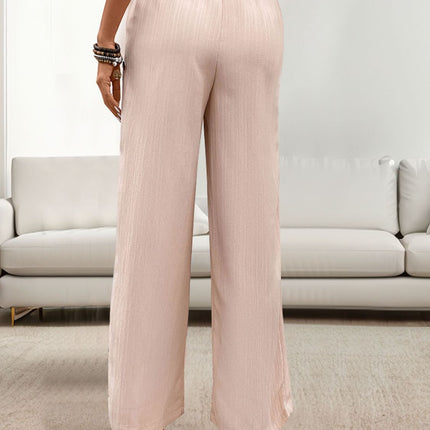 Tied Wide Leg Pants with Pockets