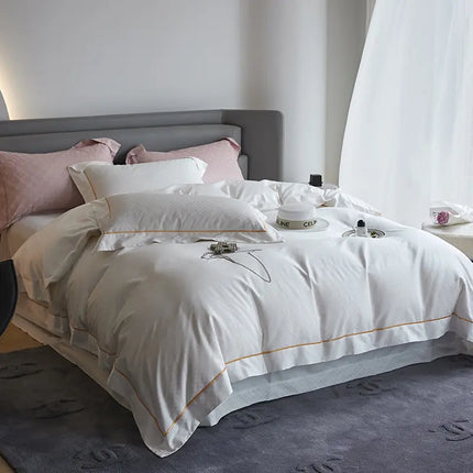 New 1000TC Egyptian Cotton Bedding Sets Luxury Jacquard Duvet Cover Flat sheet Pillowcase