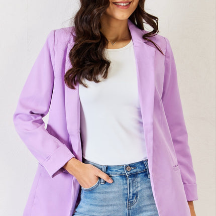 Zenana Open Front Long Sleeve Blazer