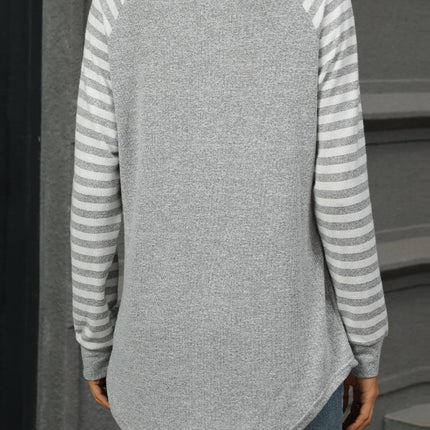 Striped Round Neck Long Sleeve T-Shirt